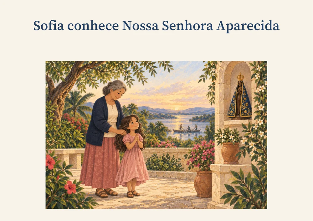 Capa da história Conhecendo Nossa Senhora Aparecida