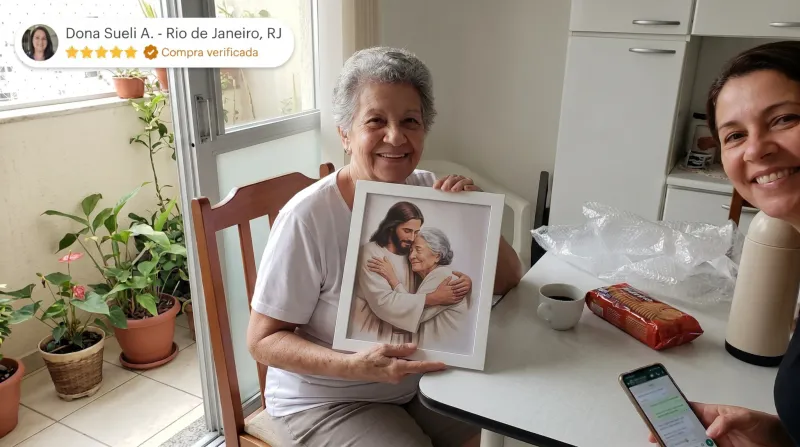 Foto enviada por Dona Sueli A. com o quadro recebido